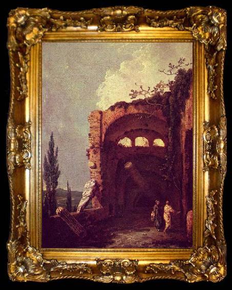 framed  Richard Wilson Ruinen der Villa des Maecenas in Tivoli, ta009-2